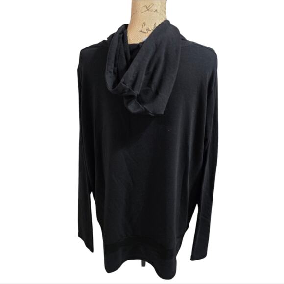 Magaschoni Black Cowl Neck Hooded Long Sleeve Cozy Top Hoodie‎ Plus Size 2X New - Picture 4 of 6
